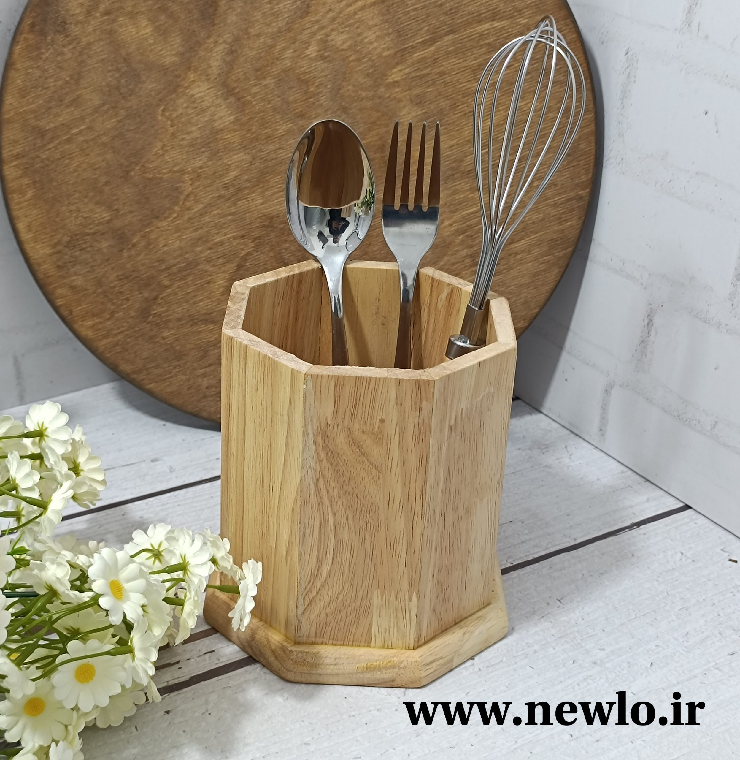 جا قاشقی چوبی 8 ضلعی